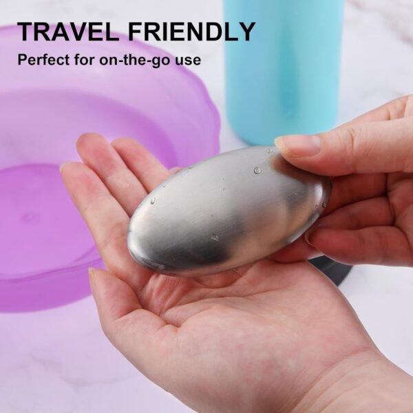 3 Packs Stainless Steel Bar Soap, Metal Soap Bar Odor Remover Rub Away Smell like Fish Garlic Onion Smell from Hand - Image 5