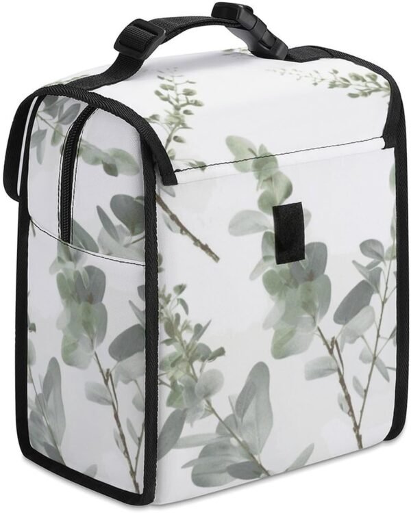Lunch Bag for Men Women Insulated Lunch Box White Natural Greenery Twig Lunchbox Lunch Tote Bag for Work Lunch Bag with Side Pockets - Image 6