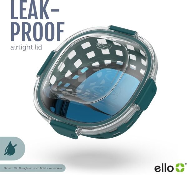 Ello Duraglass Meal Prep Lunch Bowl Container, 5 cup- Glass Food Storage Container with Silicone Sleeve and Airtight BPA-Free Plastic Lid, Dishwasher, Microwave, and Freezer Safe - Image 4