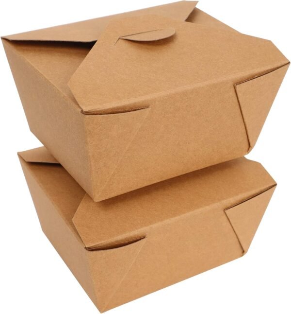 Eco-Friendly Take Out Food Containers - 30 oz Kraft Brown Take Out Boxes (50 Pack) Leak and Grease Resistant for Restaurant, Catering and Party - Image 6