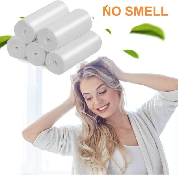 8 Gallon Compostable Trash Bags Inwaysin Tall Kitchen Garbage Bags Recycling Unscented Strong Wastebasket Bin Liners Medium Trash Can Liners for Bathroom,Bedroom,Office,Car (White) - Image 3
