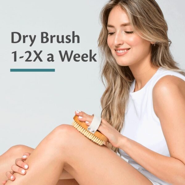 Firm Dry Brush & Shower Brush for Body - Handheld Back Scrubber Body Brush Exfoliator & Dead Skin Remover for Body Firm & Tighten Skin Improve Circulation for Men & Women by M3 Naturals - Image 8