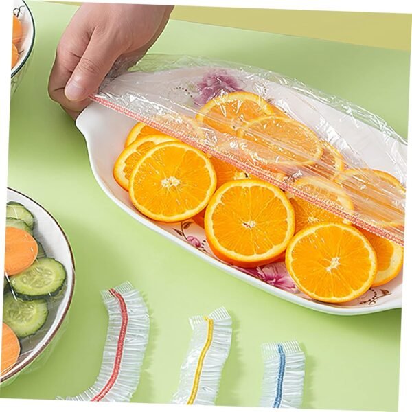Alipis 4sets Color Storage Set Leftovers Lid Extra Net Dish Reusable Containers Microwave Bowl Cover Seal Wraps Refrigerator Food Container Food Covers Stretch Plate Covers 200pcs*4 - Image 9