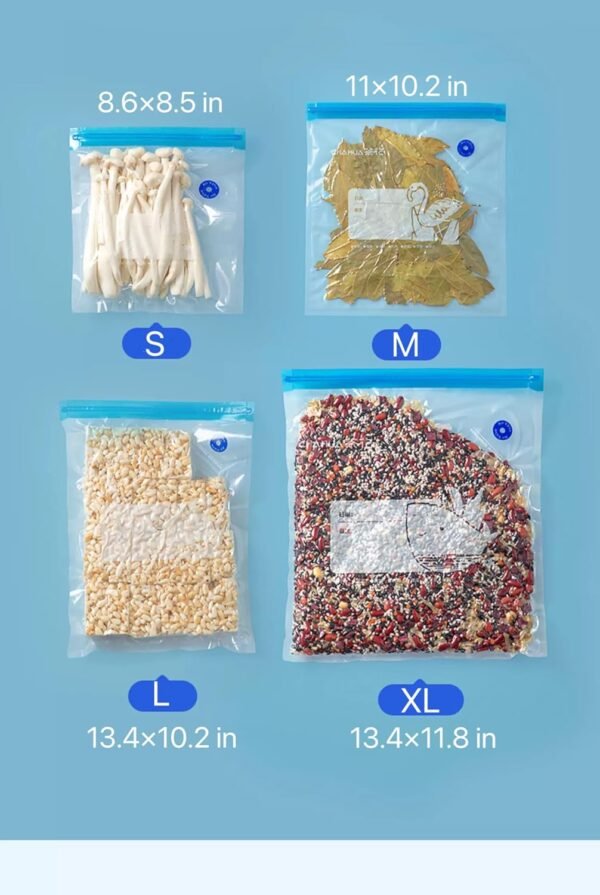 Sous Vide Bags 25pcs, BPA-Free Reusable Vacuum Seal Bags for Food/Freezing safe-25pcs Vacuum Food Storage Bags with Handheld vacuum sealer electric pump & Seal Clips & Air valves for Sous Vide Cooking - Image 8