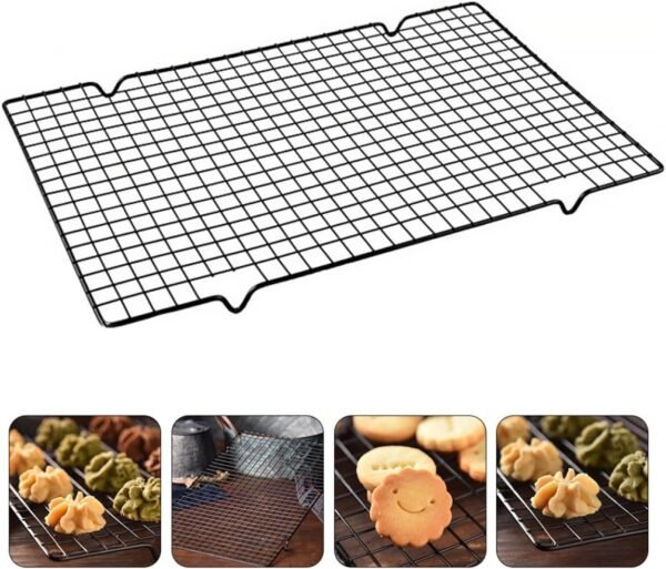 BBQ Mesh Cake Tray Grate Pan Baking Tray Grill Rack Net Clothes Drying Racks Toaster Kitchen Roasting Cooker Loaf Tin Hornear Food Cookware Outdoor Grilling Accessories Oven Iron - Image 8