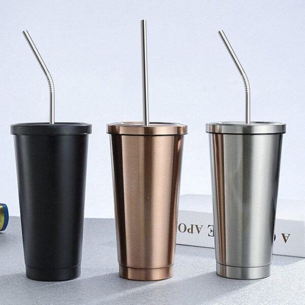8 Pack Reusable Stainless Steel Straws, 2 Straw Cleaning Brushand 4 Silicone Tips with 1 Travel Case, Metal Straws for Smoothies Tumblers Cocktail MilkShake - Image 6