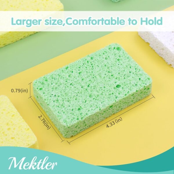 6 Pack Cellulose Sponges Kitchen, Reusable & Biodegradable Sponges for Washing Dishes, Absorbent Non Scratch Sponges for Household Cleaning, DIY for Kids - Image 3
