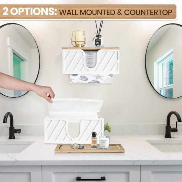 Paper Towel Dispenser Wall Mounted with Lid, Commercial Paper Towel Holder Countertop, C-Fold, Z-Fold, Trifold Paper Towel Dispenser Hand Towel Holder for Bathroom and Kitchen - Image 4