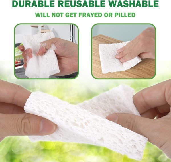 12 Pack Dishwashing Sponges Natural Cellulose Sponges Plant Based Resilient and Reusable Soft Dish Sponges for Washing Dishes DIY Craft Sponges for Fun - Image 4