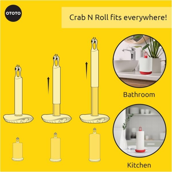 OTOTO Crab N' Roll Paper Towel Holder Countertop Paper Towel Holders, Paper Towel Holder Stand, Paper Towel Stand - Kitchen Paper Towels Holder, Standing Paper Towel Roll Holder - Image 4