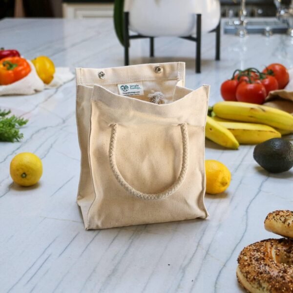 Organic Cotton Simple Lunch Bag - Natural - Image 3
