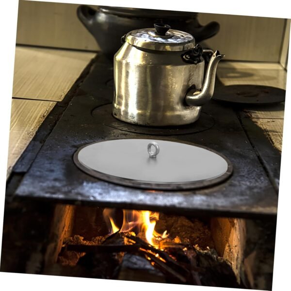Iron Stove Lid Burning Replacement Lids Gas Cooktop Cover Cookware Lid Burning Stove Lid Stove Cover Gas Stove Protectors Furnace Accessories Gas Range Cover Home Burner Stove Lid - Image 4
