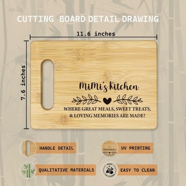 Mimi Cutting Boards for Kitchen, Grandma Bamboo Cutting Board, Mimi's Kitchen Decorative Cutting Board, Mimi Gifts, Mimi Gifts for Grandma, Gifts for Mimi, Grandma Cutting Board Gift - Image 7