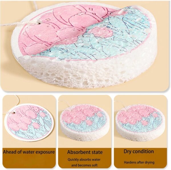 Biodegradable Natural Wood Pulp Fiber Sponge - Pack of 3 Reusable Washing Dish Sponge - Natural Household Cleaning Sponges Good for Kitchen, Bathroom and Cars - Image 5