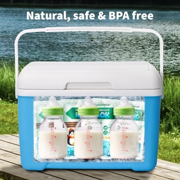 5 Packs Reusable Ice Packs for Lunch Boxes - 12+ Hour Cooling Ice Gel Pack for Camping, Beach, Office - Ice Packs for Cooler Bag, Cooler Backpacks - Image 6