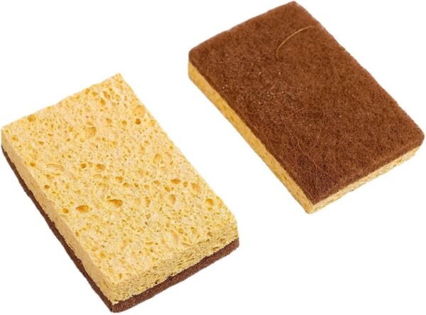 Biodegradable Kitchen Sponges 12-Pack - Natural Coconut Fiber & Cellulose, Eco-Friendly, Non-Scratch, Highly Absorbent Cleaning Sponges - Image 8