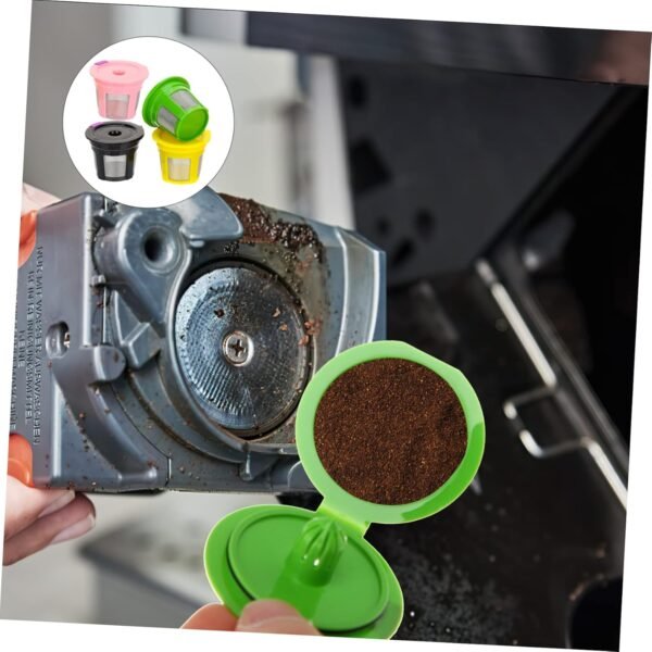OSALADI 2sets Coffee Machine Filter Cafe Capsule Syrup Kettle Reusable Coffee Filter Machines Coffee Electric Coffee Filters Packets Pour Espresso Ground Coffee Filter Coffee Maker 4pcs*2 - Image 8