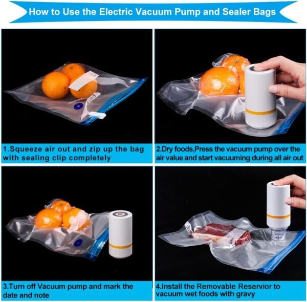 42 PCS Sous Vide Vacuum Sealer Set - 30 Reusable Bags, 5 Clips and Sealing Clips for Anova, Joule Cookers - Image 4