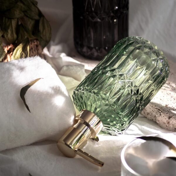EMPO Clear Glass Soap Dispenser with ABS Plastic Pump, Crystal Lotion Dispensers for Kitchen Sink, Bathroom (Green) - Image 4