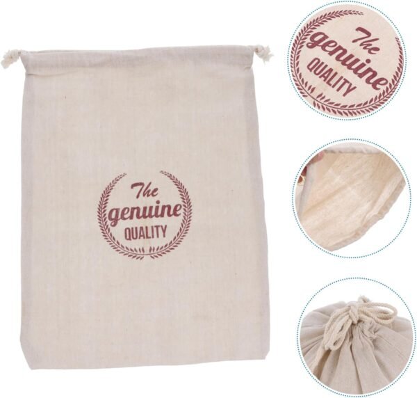 1pc Drawstring Bread Bag Linen Bread Bags Reusable Bread Bag Bread Storage Bag Unbleached Bread Bag Baguette Bread Grocery Bag Reusable Food Pouches Bag Reusable Loaf Bag Linen Bag - Image 4
