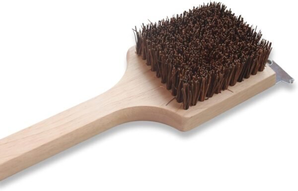 Deluxe Large Wood BBQ Brush Palmyra Bristles (Safe-Contains No Metal Bristles), Beige - Image 3