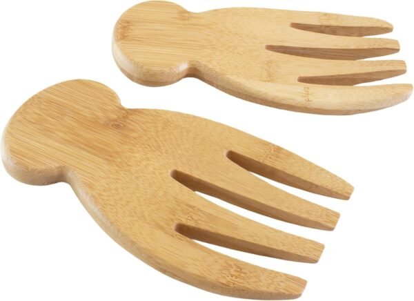 Totally Bamboo Salad Hands, Set of 2 Bamboo Wood Salad Servers, Great for Tossing and Serving Salad, Pasta and More - Image 6
