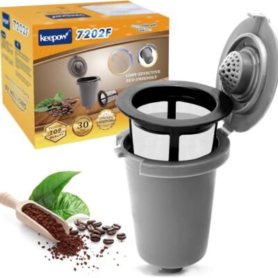 KEEPOW Reusable Filter Cup for Coffee Maker Filter Replacement Parts, Reusable Coffee Filters for Single Serve Coffee Maker for HomeBarista Reusable Filter Cup,1 Pack
