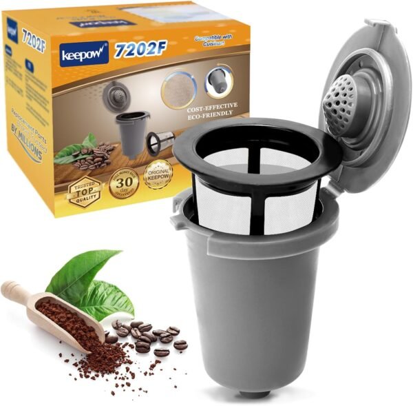 KEEPOW Reusable Filter Cup for Coffee Maker Filter Replacement Parts, Reusable Coffee Filters for Single Serve Coffee Maker for HomeBarista Reusable Filter Cup,1 Pack