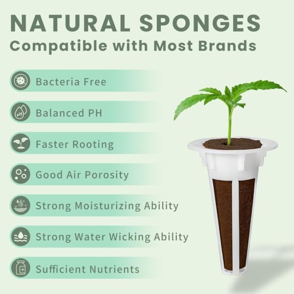 40-Pack Replacement Grow Sponges for Hydroponic Indoor Garden, Compatible with Homeleafy & Most Systems - Image 4