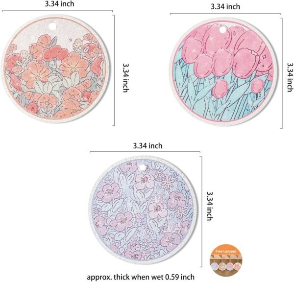 Biodegradable Natural Wood Pulp Fiber Sponge - Pack of 3 Reusable Washing Dish Sponge - Natural Household Cleaning Sponges Good for Kitchen, Bathroom and Cars - Image 2