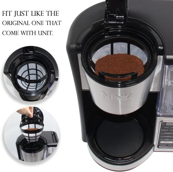 (4-Pack) No.4 Cone Reusable Replacement Coffee Maker Basket Filter Compatible with Cuisinart, Ninja Coffee Bar Brewer Filters, Fit Most 8-12 Cup Basket Drip Coffee Machine, BPA Free - Image 5
