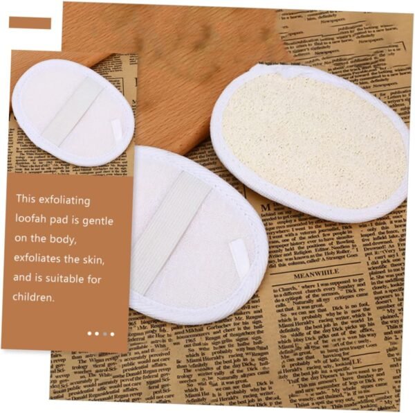 CANIGHT 4 Pcs Bath Towel Natural Loofah Pads Bath Loofahs Sponge Natural Loofah Sponge Loofah Body Scrubbers Face Scrubbers Loofah Dish Sponge Natural Sponge Loofah Sponge Pads Beige - Image 4