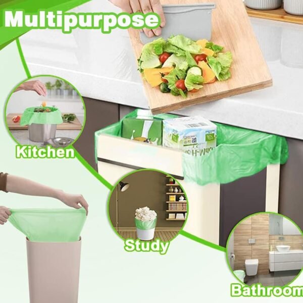 Small Trash Bags 1.2 Gallon, 120 Count Bathroom Garbage Bags, Compost Trash Bags for 1-2 Gallon Trash Can, Small Trash Bags Bathroom Strong and Tough for Kitchen Office - Image 2