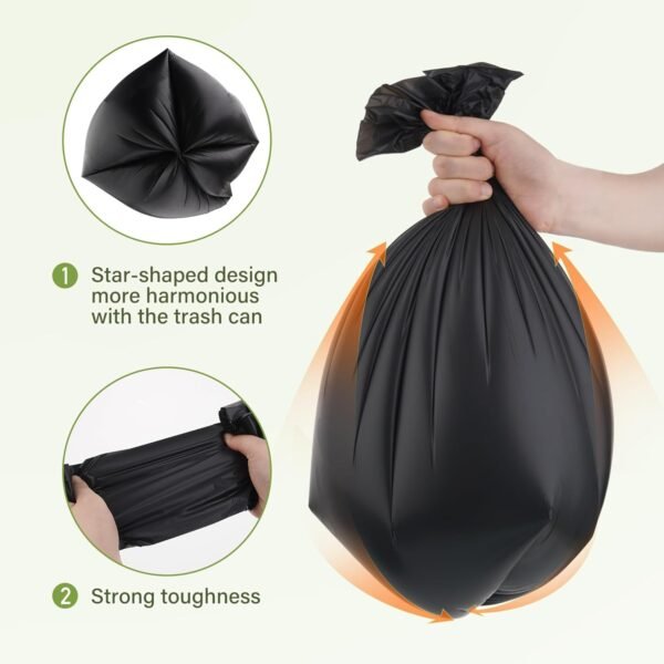 5 Gallon Trash Bags Compostable Portable Toilet Bags 100% Compost Garbage Bag Extra Thick 0.86 Mil for Camping Travel Kitchen Bathroom BPI Certified 30 Counts, Black - Image 3