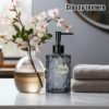 WCHOSOZH 3Pcs 11Oz Soap Dispenser with Plastic Pump, Diamond Design Kitchen Bathroom Soap Dispenser, Refillable Liquid Glass Soap Dispenser for Hand Soap, Soap, Lotion (Black) - Image 6