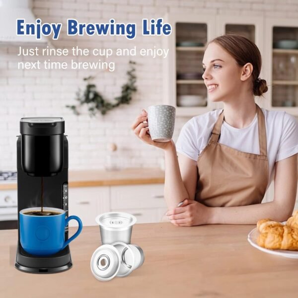 2 Pack Stainless Steel K Cup Reusable Coffee Pods Compatible with kuerig 1.0 Coffee Maker, K Cup Filters Refillable Coffee Pods Coffee Filters - Image 7