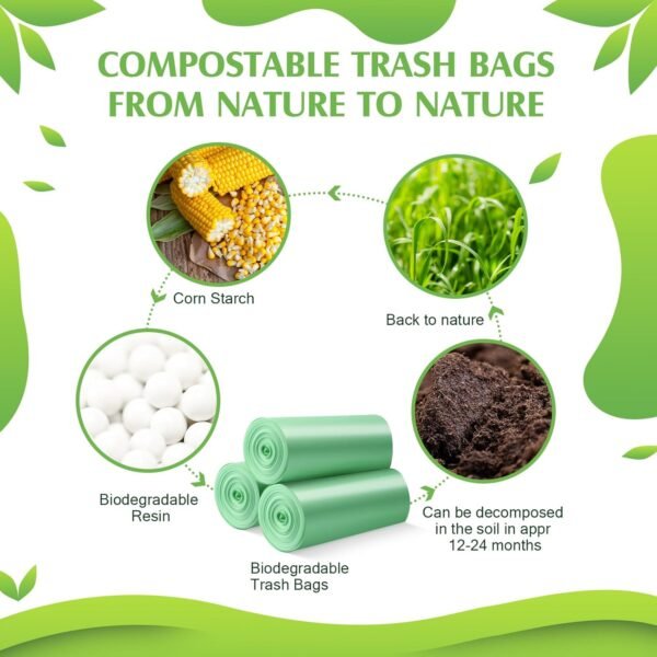 Zhanmai 60 Pcs 33 Gallon Trash Bags Large Portable Heavy Duty Garbage Bags Replacement Disposable Contractor Bags for Home Office Kitchen Camping Commercial Industrial Toilet Waste - Image 4