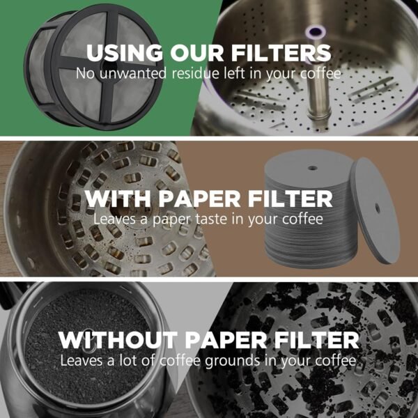 Reusable Coffee Filters 7-12 Cup for Percolator Coffee Pot Electric, Replaces Paper Coffee Filters, BPA Free - Disk/Wraparound Percolator Coffee Filters, Coffee Filters for Percolators - Image 6
