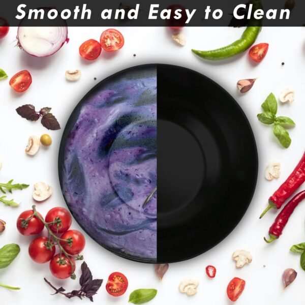 ShineMe Salad Bowls, Large Salad Bowl with Lid and Servers, Bamboo Salad Bowl Set with 4Pack Small Serving Bowls, 9.8inches Solid Kitchen Bowl for Fruits, Vegetables and Pasta...(Black) - Image 6