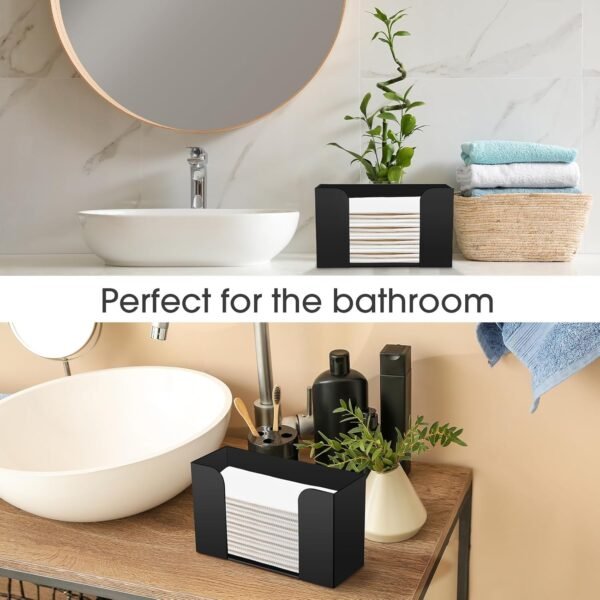 4 Pack Acrylic Countertop Paper Towel Dispenser Folded Paper Towel Dispenser for Kitchen or Bathroom Multifold Trifold Napkin Holder Disposable Hand Towel Tray for Bathroom Toilet Kitchen - Image 5