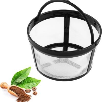 Prasacco Reusable Coffee Filters 4-8 Cup, Coffee Filter Basket Universal Coffee Filter Replacement Safety Nylon Mesh Reusable Coffee Filters for Mr. Coffee Makers and Brewers