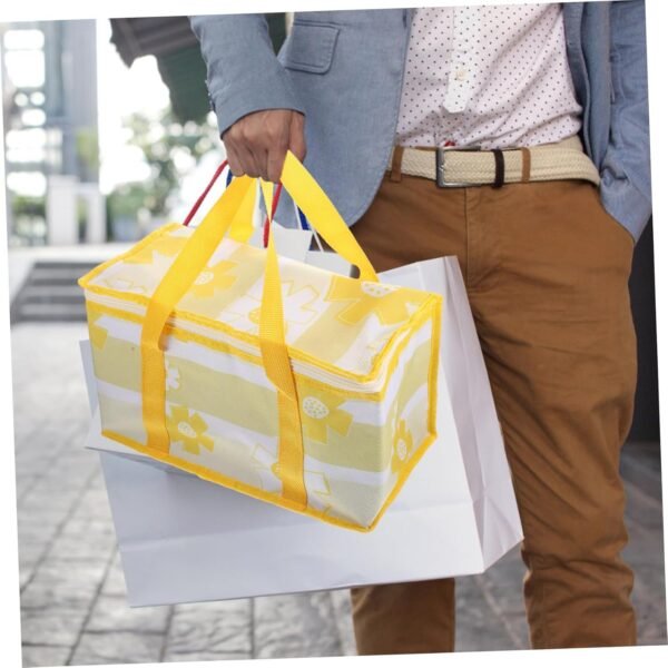 Lunch Bag for Men Picnic Stuff Cool Bag Reusable Bento Basket Food Bag Picnic Cooler Bag Lunch Bags Picnic Kit Insulated Lunch Tote Food Storage Insulation Bag Snack Yellow Alloy - Image 9