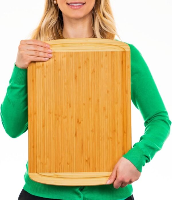 GREENER CHEF 18 Inch Extra Large Bamboo Cutting Board with Lifetime Replacements - Wood XL Cutting Boards for Kitchen - Organic Wooden Butcher Block and Chopping Board for Meat and Vegetables - Image 7