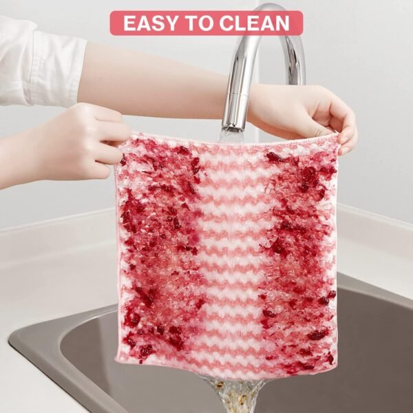 AMITER Kitchen Dish Towels, 100% Cotton Kitchen Towels and Dishcloths Set, 10 Pack Dish Cloths for Washing Dishes Dish Rags for Drying Dishes Kitchen Wash Clothes Cleaning Towel - Image 5