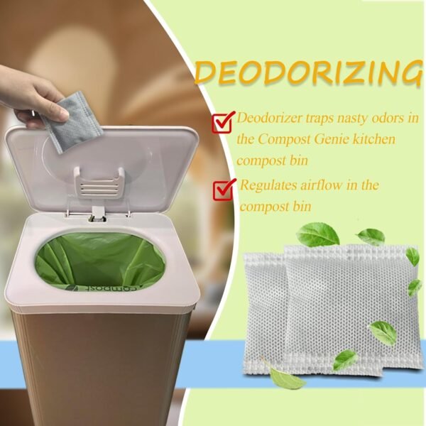 Compost Bin Deodorizers Carbon Filters Compatible with Compost Genie Kitchen Compost Bin, Replacement Coconut Shell Activated Carbon Purifying Deodorizer, 12 Pack - Image 3
