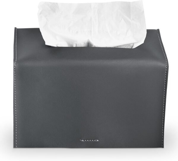 Leather Cover for Disposable Paper Hand Towel Box, Compatible with Kleenex Paper Hand Towel(1-Dark Grey) - Image 2