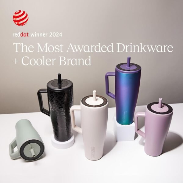 BrüMate Era 40 oz Tumbler with Handle and Straw | 100% Leakproof Insulated Tumbler with Lid and Straw | Made of Stainless Steel | Cup Holder Friendly Base | 40oz (Dark Aura) - Image 5