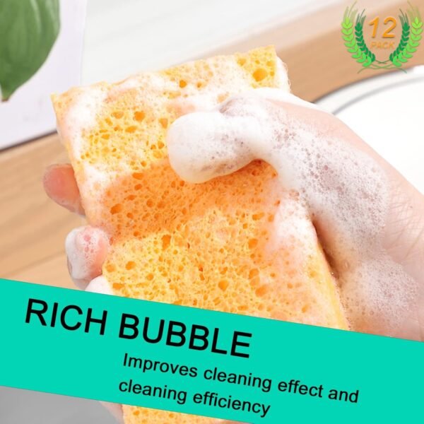 12-Count Extra Large Compressed Sponges Kitchen for Dishes, Sponges for Cleaning, Biodegradable Cellulose Compressed Sponges for Kitchen, Bathroom, Camper, Backpacker - Image 5