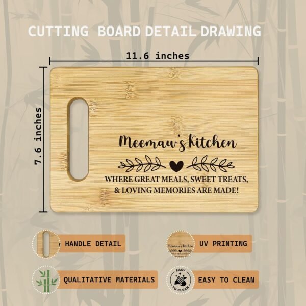 Meemaw Cutting Boards for Kitchen, Grandma Bamboo Cutting Board, Meemaw's Kitchen Decorative Cutting Board, Meemaw Gifts, Grandma Gifts, Best Grandma Gifts, Grandma Gifts for Christmas - Image 7