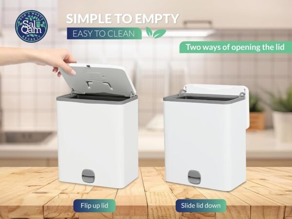 Compost Bin Hang Over Cabinet Doors for Kitchen - Lightweight & Stable Indoor Trash & Compost Bin - 10 L /2.4 Gallon Capacity - Removable Inner Bucket Kitchen Compost Bucket - Image 5